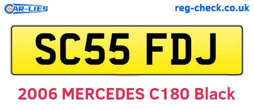 SC55FDJ are the vehicle registration plates.