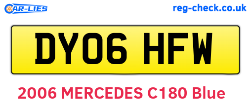 DY06HFW are the vehicle registration plates.