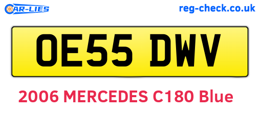 OE55DWV are the vehicle registration plates.