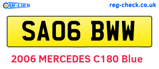 SA06BWW are the vehicle registration plates.