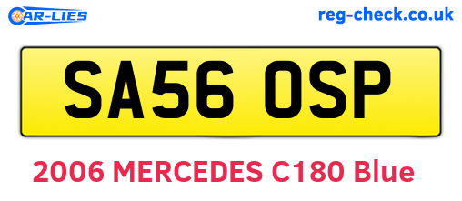 SA56OSP are the vehicle registration plates.