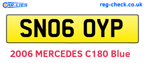 SN06OYP are the vehicle registration plates.