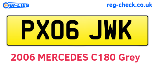 PX06JWK are the vehicle registration plates.