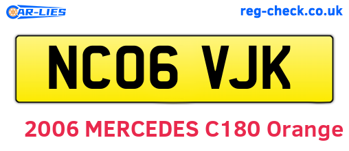 NC06VJK are the vehicle registration plates.
