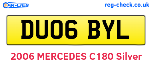 DU06BYL are the vehicle registration plates.