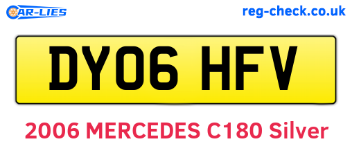 DY06HFV are the vehicle registration plates.