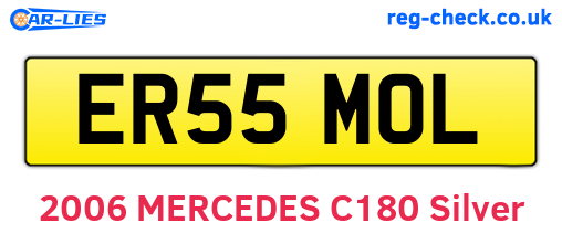 ER55MOL are the vehicle registration plates.