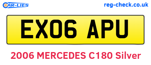 EX06APU are the vehicle registration plates.