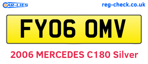 FY06OMV are the vehicle registration plates.