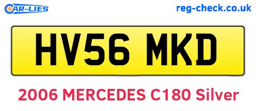 HV56MKD are the vehicle registration plates.