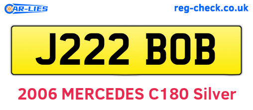 J222BOB are the vehicle registration plates.