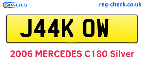 J44KOW are the vehicle registration plates.