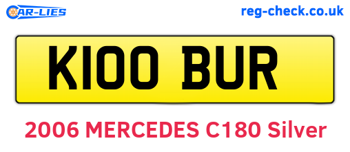 K100BUR are the vehicle registration plates.