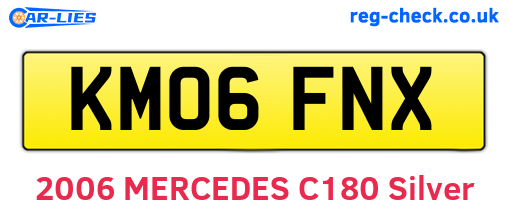 KM06FNX are the vehicle registration plates.