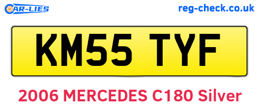 KM55TYF are the vehicle registration plates.
