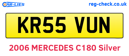 KR55VUN are the vehicle registration plates.