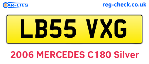 LB55VXG are the vehicle registration plates.