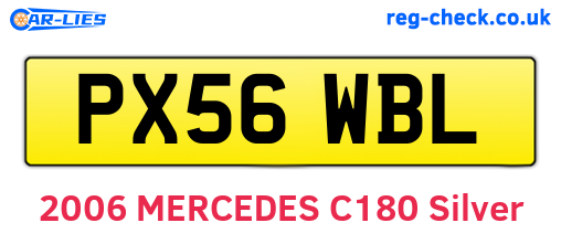 PX56WBL are the vehicle registration plates.