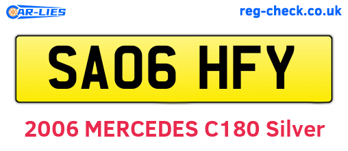 SA06HFY are the vehicle registration plates.