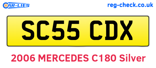 SC55CDX are the vehicle registration plates.