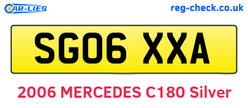 SG06XXA are the vehicle registration plates.