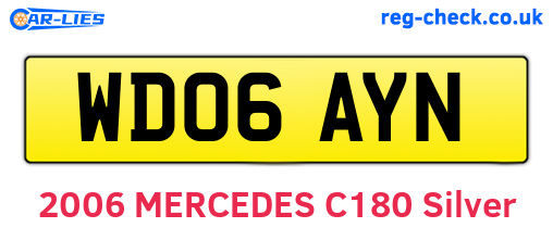 WD06AYN are the vehicle registration plates.