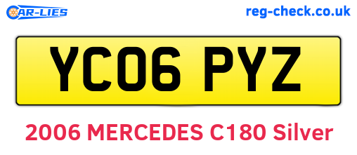 YC06PYZ are the vehicle registration plates.