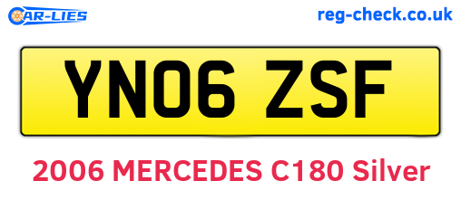 YN06ZSF are the vehicle registration plates.