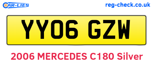 YY06GZW are the vehicle registration plates.