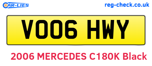 VO06HWY are the vehicle registration plates.