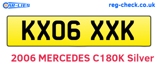 KX06XXK are the vehicle registration plates.