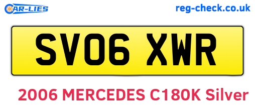 SV06XWR are the vehicle registration plates.