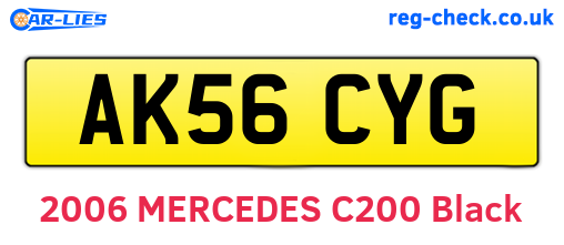 AK56CYG are the vehicle registration plates.