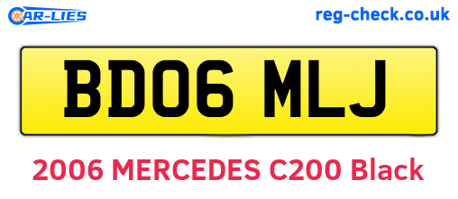 BD06MLJ are the vehicle registration plates.