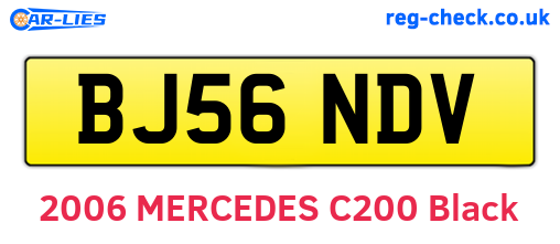 BJ56NDV are the vehicle registration plates.