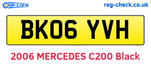 BK06YVH are the vehicle registration plates.