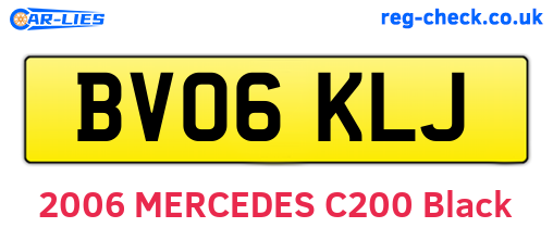 BV06KLJ are the vehicle registration plates.