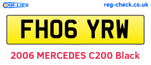 FH06YRW are the vehicle registration plates.