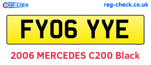 FY06YYE are the vehicle registration plates.