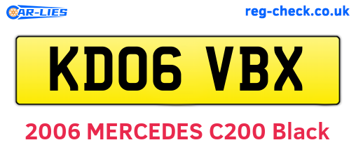 KD06VBX are the vehicle registration plates.