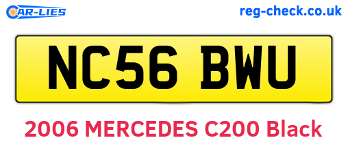 NC56BWU are the vehicle registration plates.