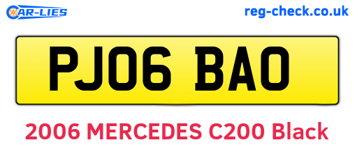 PJ06BAO are the vehicle registration plates.