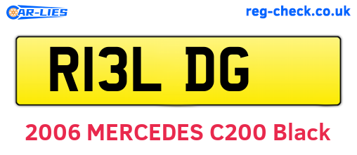 R13LDG are the vehicle registration plates.