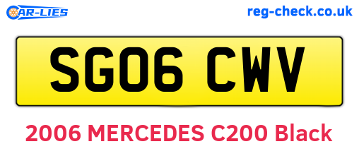 SG06CWV are the vehicle registration plates.