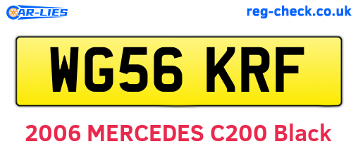 WG56KRF are the vehicle registration plates.