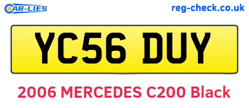 YC56DUY are the vehicle registration plates.