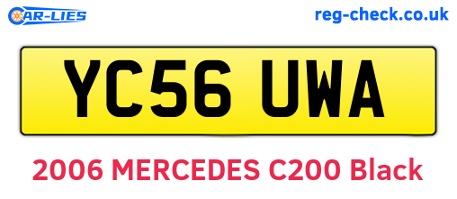 YC56UWA are the vehicle registration plates.