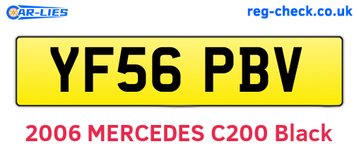 YF56PBV are the vehicle registration plates.