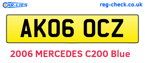 AK06OCZ are the vehicle registration plates.