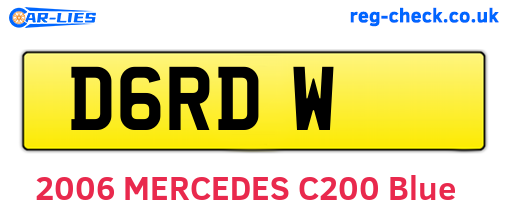 D6RDW are the vehicle registration plates.